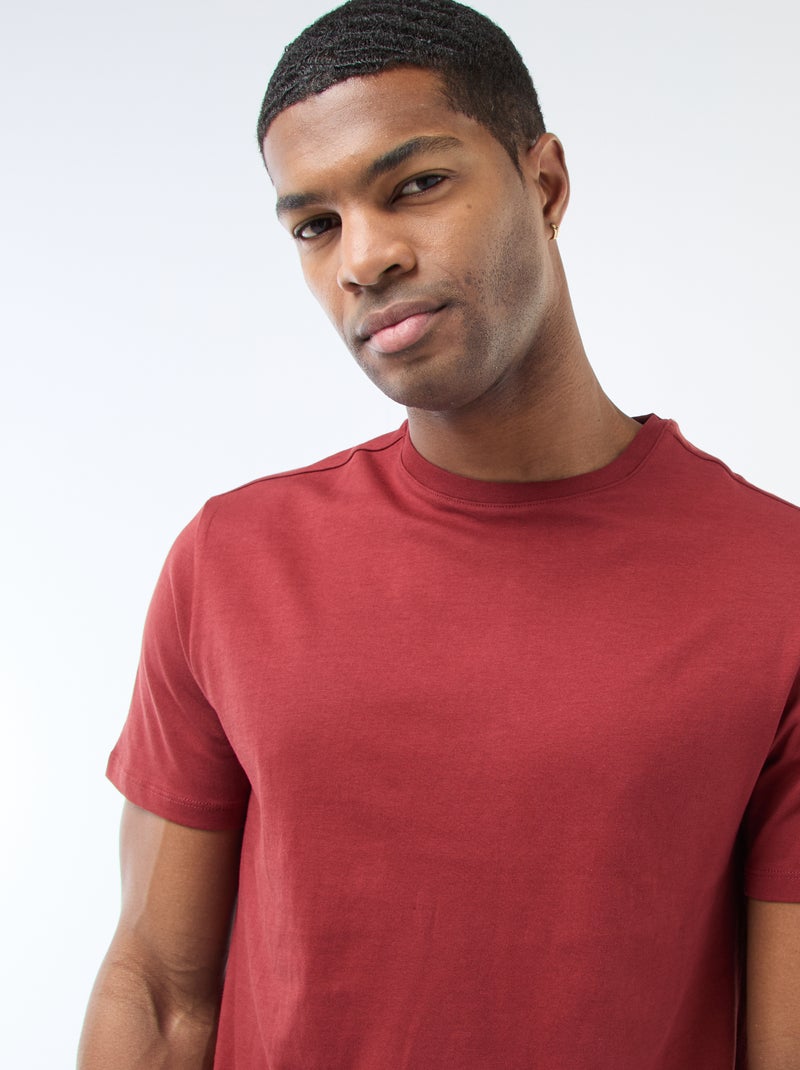 T-shirt droit en jersey uni Rouge - Kiabi