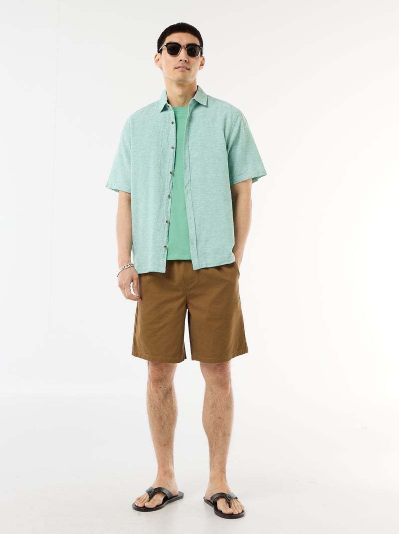 T-shirt droit en jersey uni Vert - Kiabi