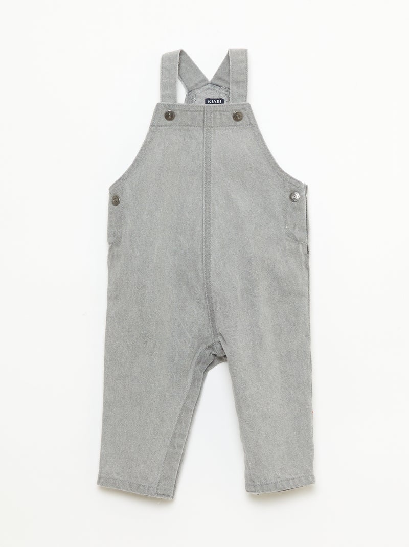 T-shirt + Dungarees Set - 2 pieces Grey - Kiabi