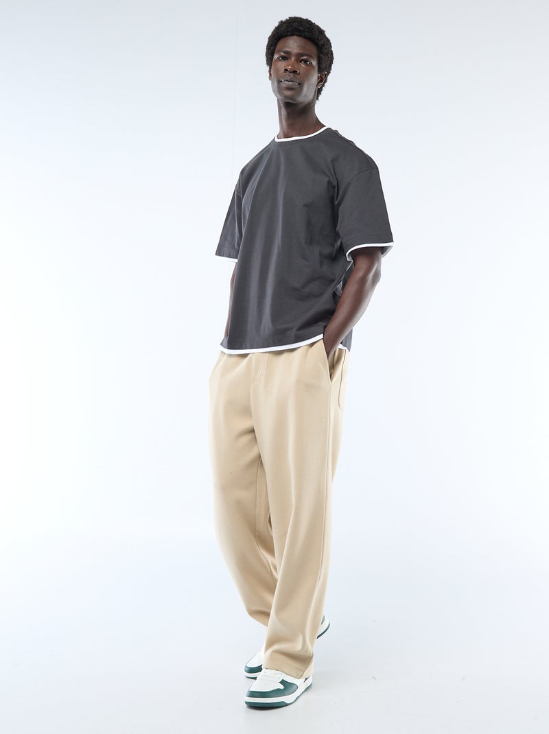 T-shirt effet 2-en-1 à manches courtes Noir - Kiabi