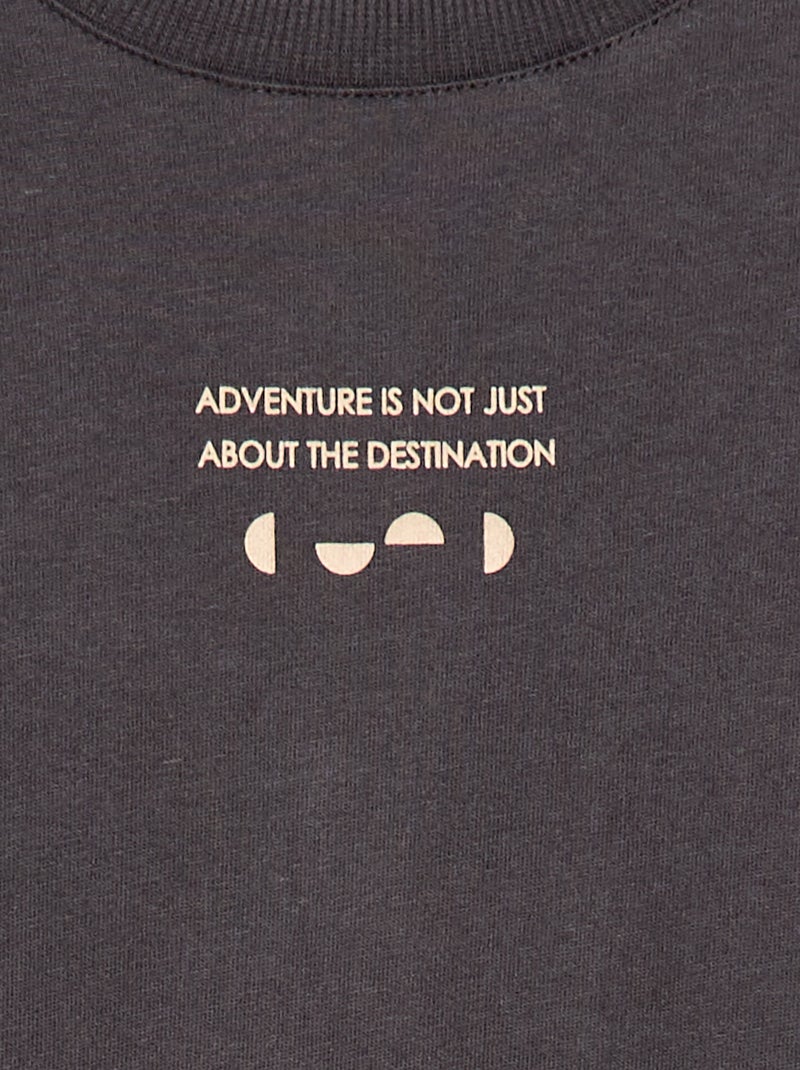 T-shirt effet 2-en-1 à manches longues Gris - Kiabi