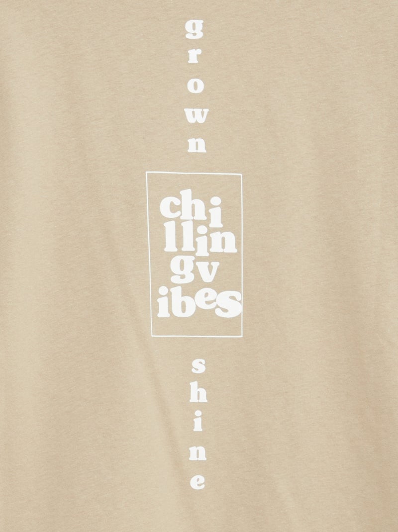 T-shirt effet 2-en-1 Beige - Kiabi