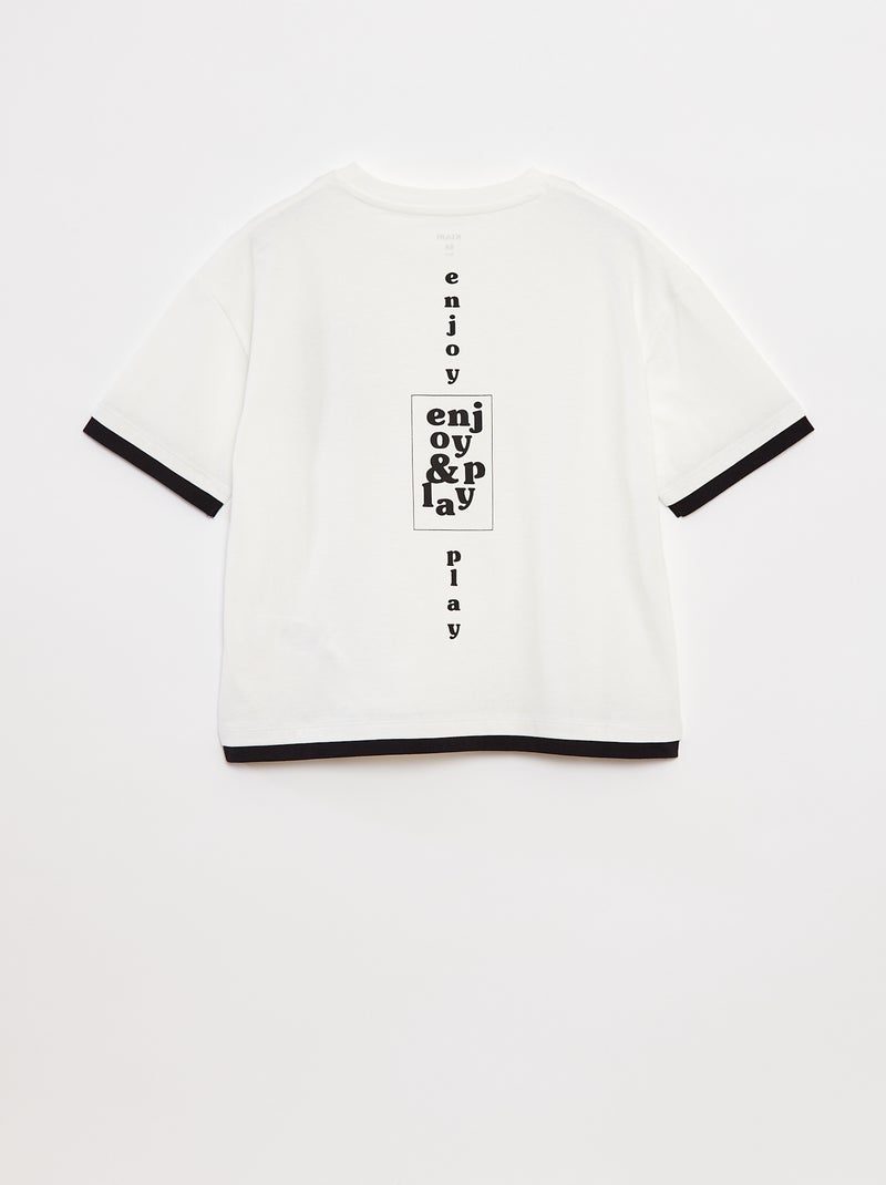 T-shirt effet 2-en-1 Blanc - Kiabi