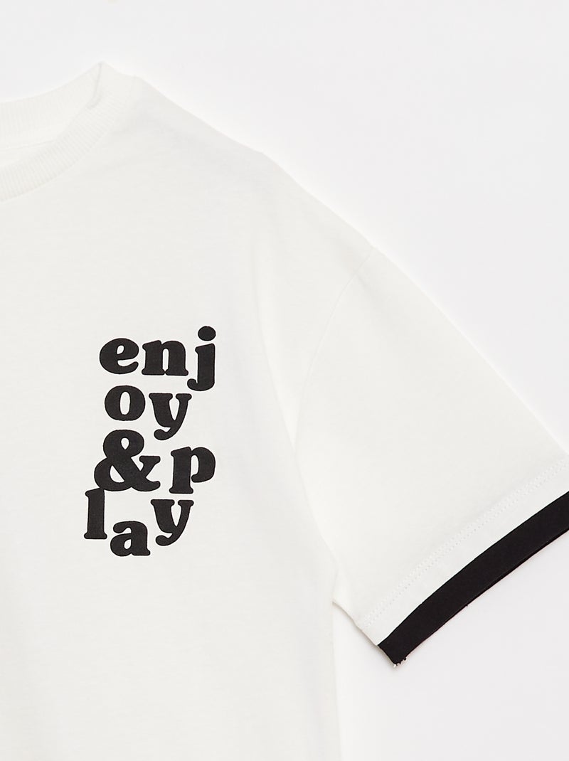 T-shirt effet 2-en-1 Blanc - Kiabi