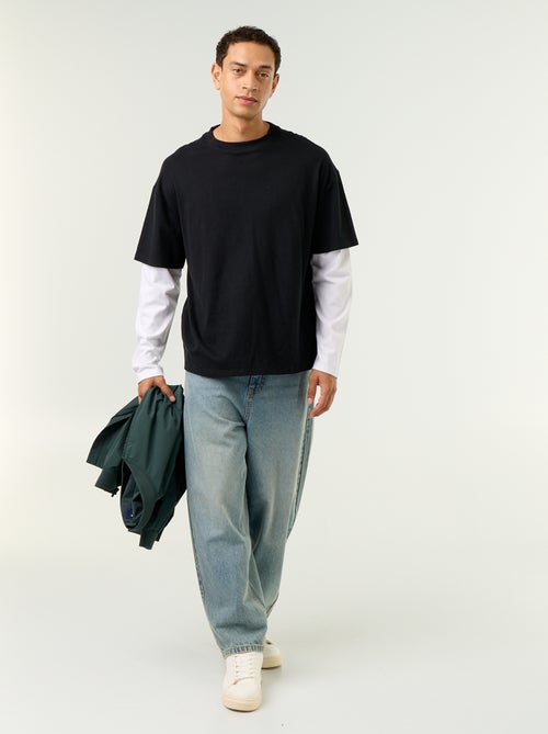 T-shirt effet 2-en-1 manches longues - Kiabi T-shirt effet 2-en-1 manches longues - Kiabi
