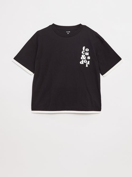 T-shirt effet 2-en-1 - Kiabi