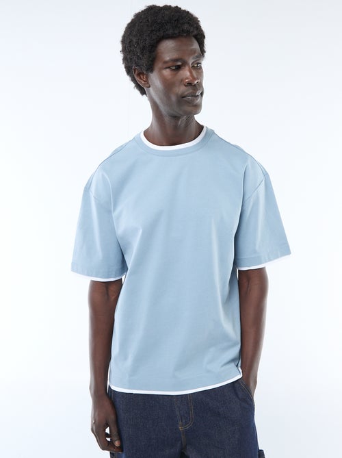 T-shirt effetto 2-in-1 a maniche corte - Kiabi