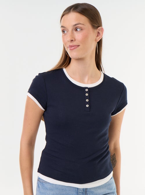 T-shirt effetto 2-in-1 a maniche corte - Kiabi