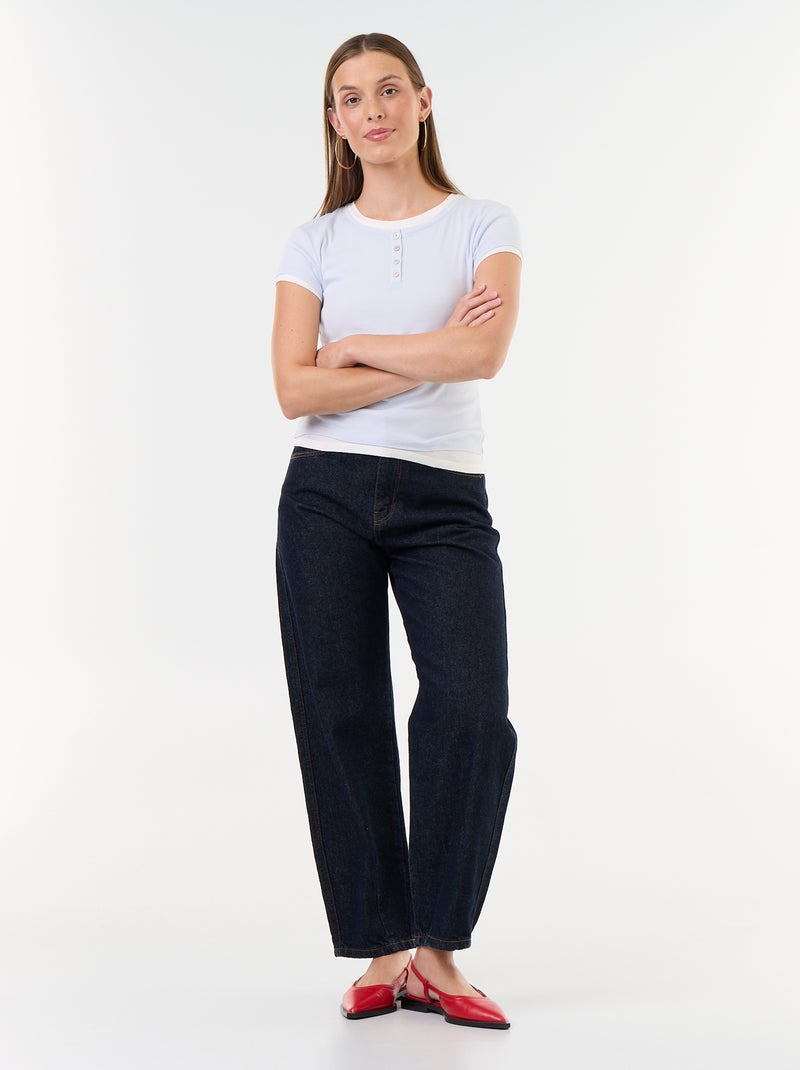 T-shirt effetto 2-in-1 a maniche corte Blu - Kiabi