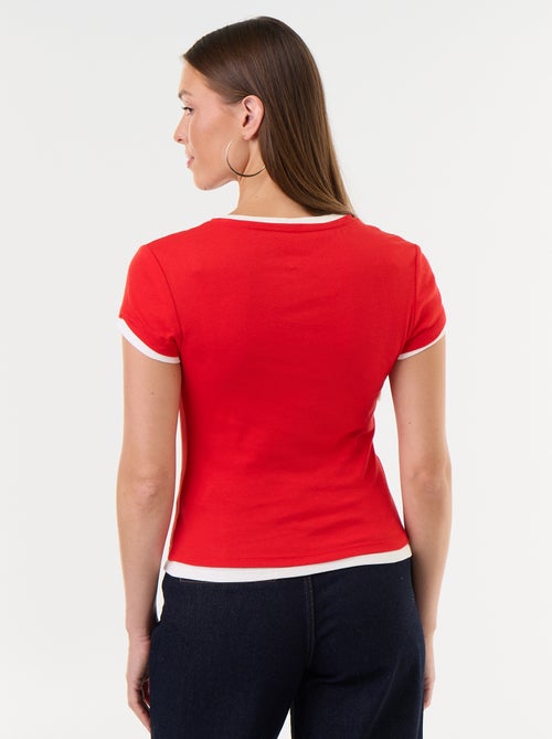 T-shirt effetto 2-in-1 a maniche corte - Kiabi
