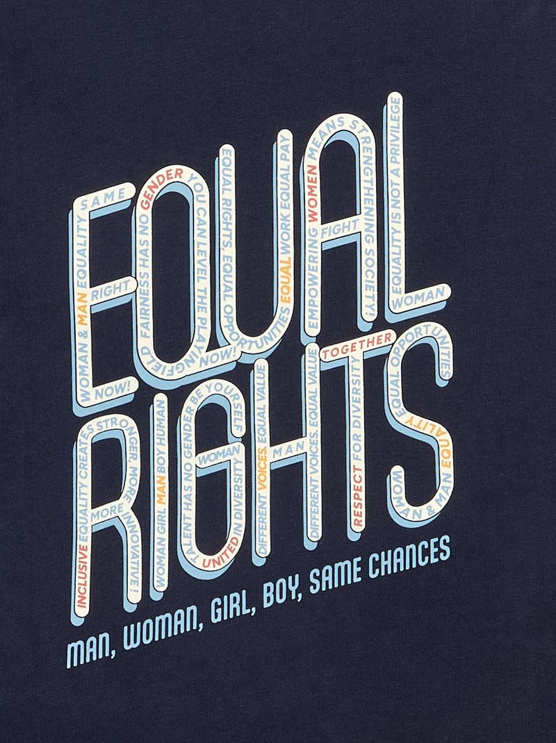 T-shirt 'égalité des genres' Bleu - Kiabi