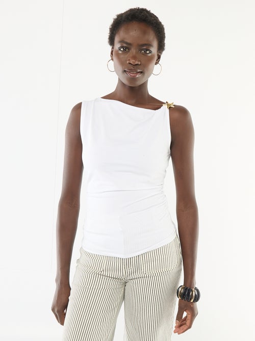 T-shirt elasticizzato con gioiello dorato - Kiabi
