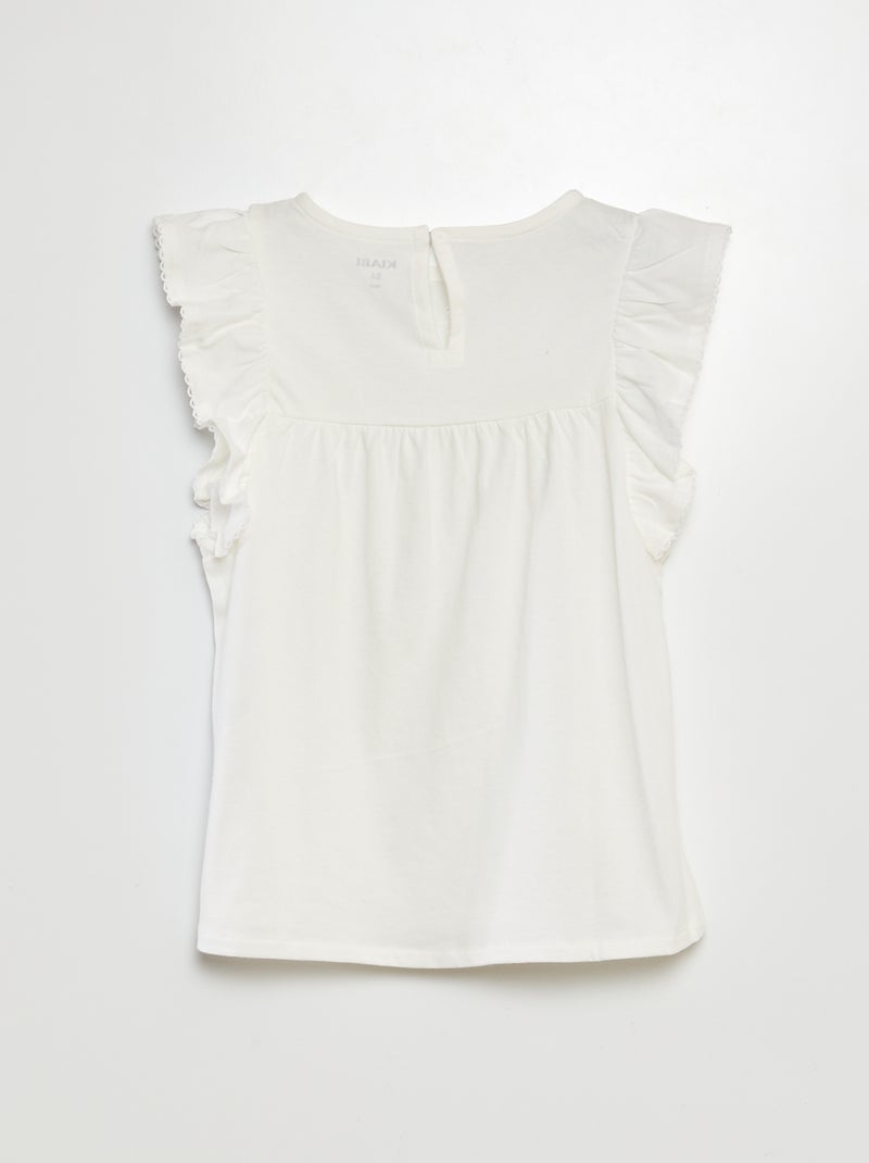 T-shirt en broderie anglaise Blanc - Kiabi