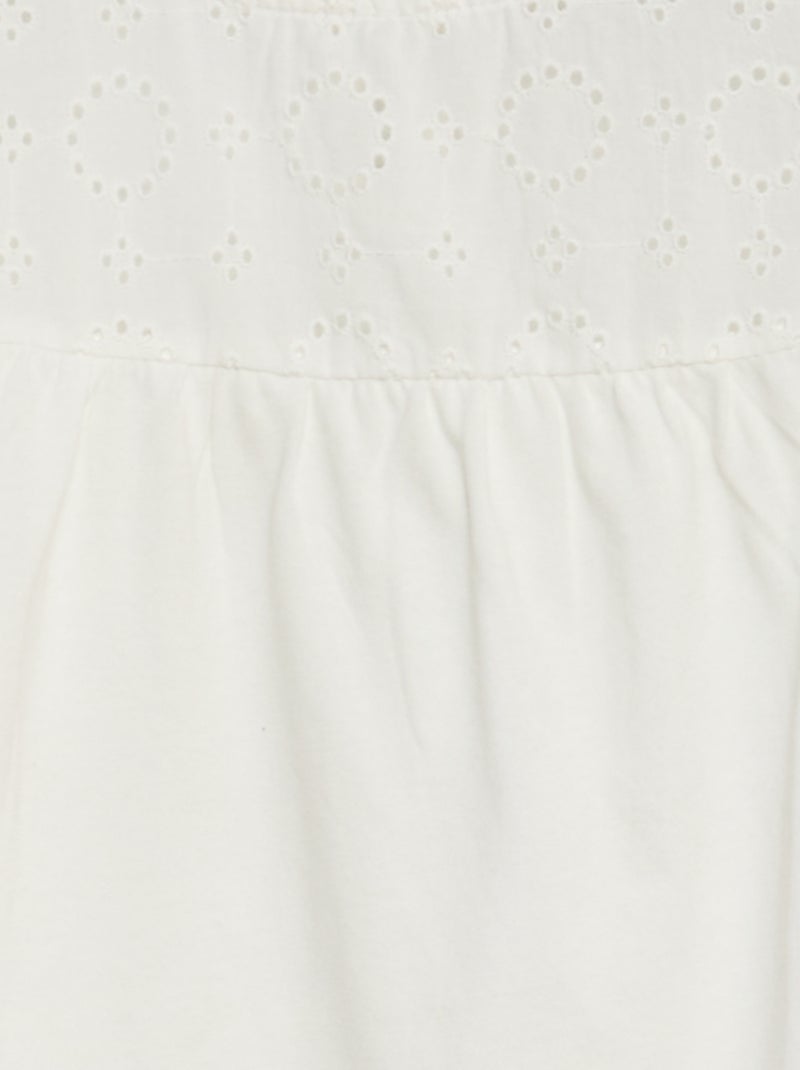 T-shirt en broderie anglaise Blanc - Kiabi