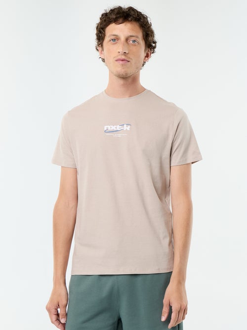 T-shirt en coton à col rond homme avec motif - Kiabi