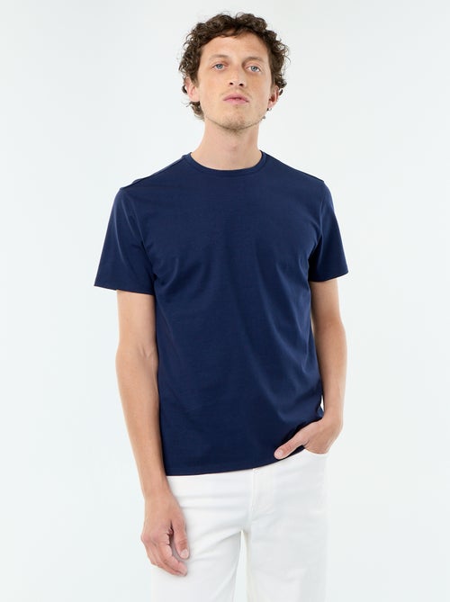 T-shirt en coton à col rond pour homme - Kiabi