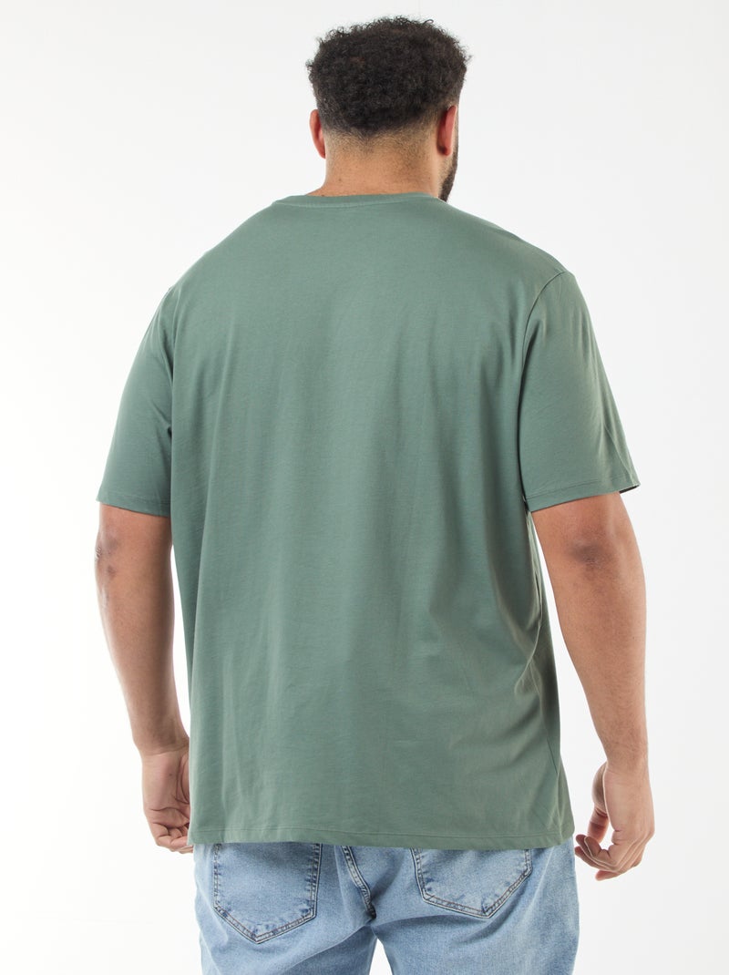 T-shirt en coton au toucher doux Vert - Kiabi