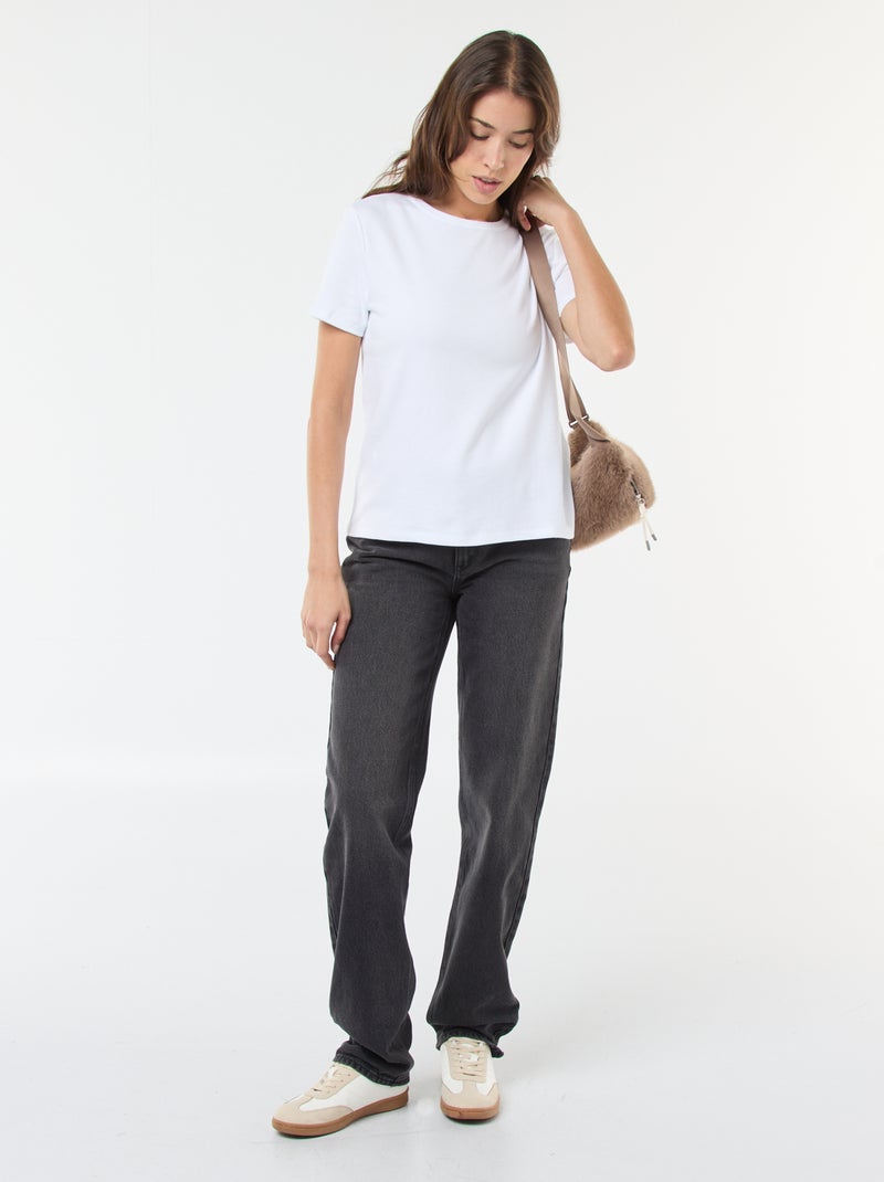 T-shirt en coton épais Blanc - Kiabi