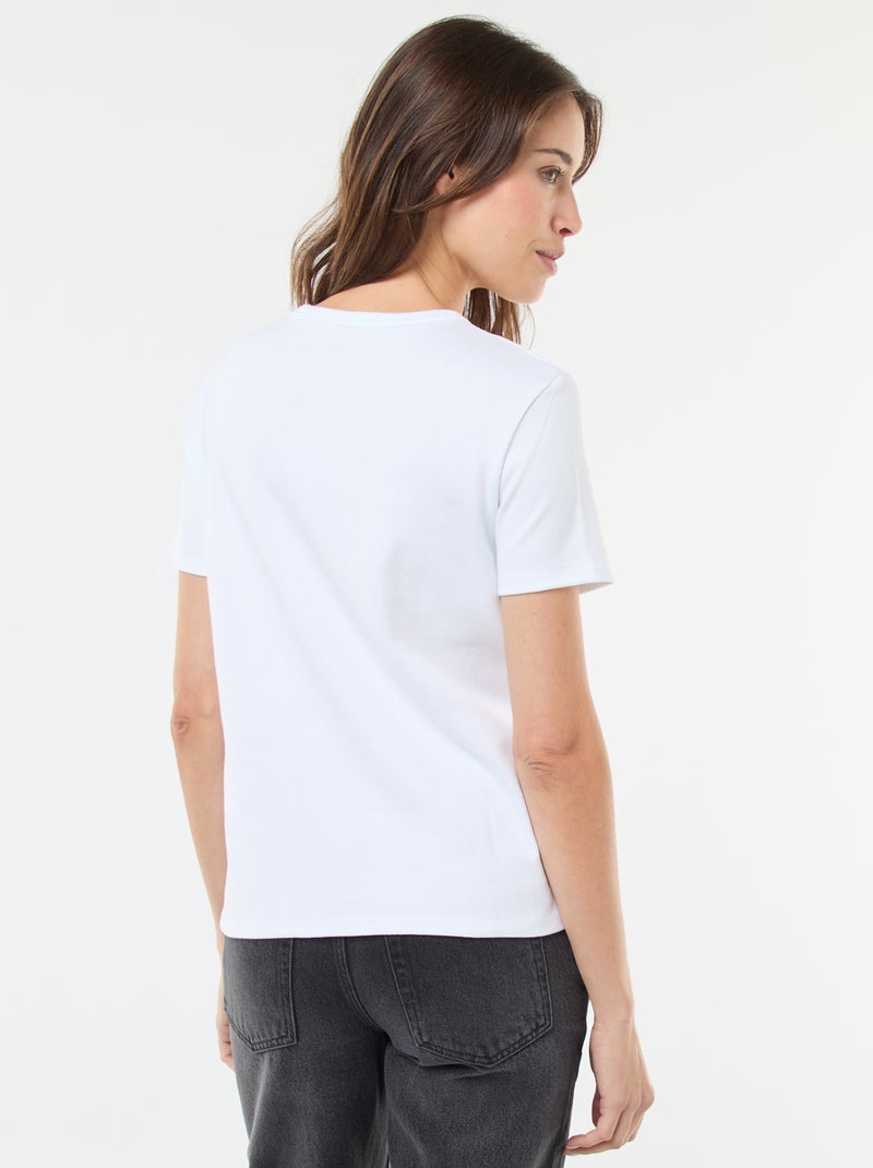 T-shirt en coton épais Blanc - Kiabi