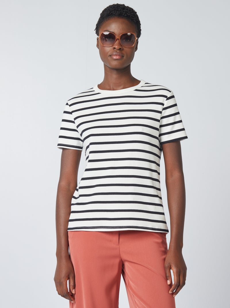 T-shirt en coton épais Marine - Kiabi