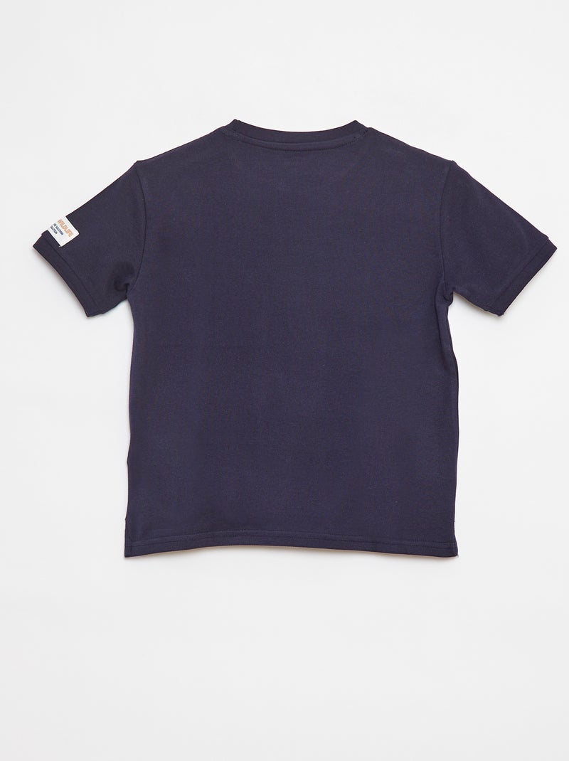 T-shirt en coton piqué BLEU - Kiabi