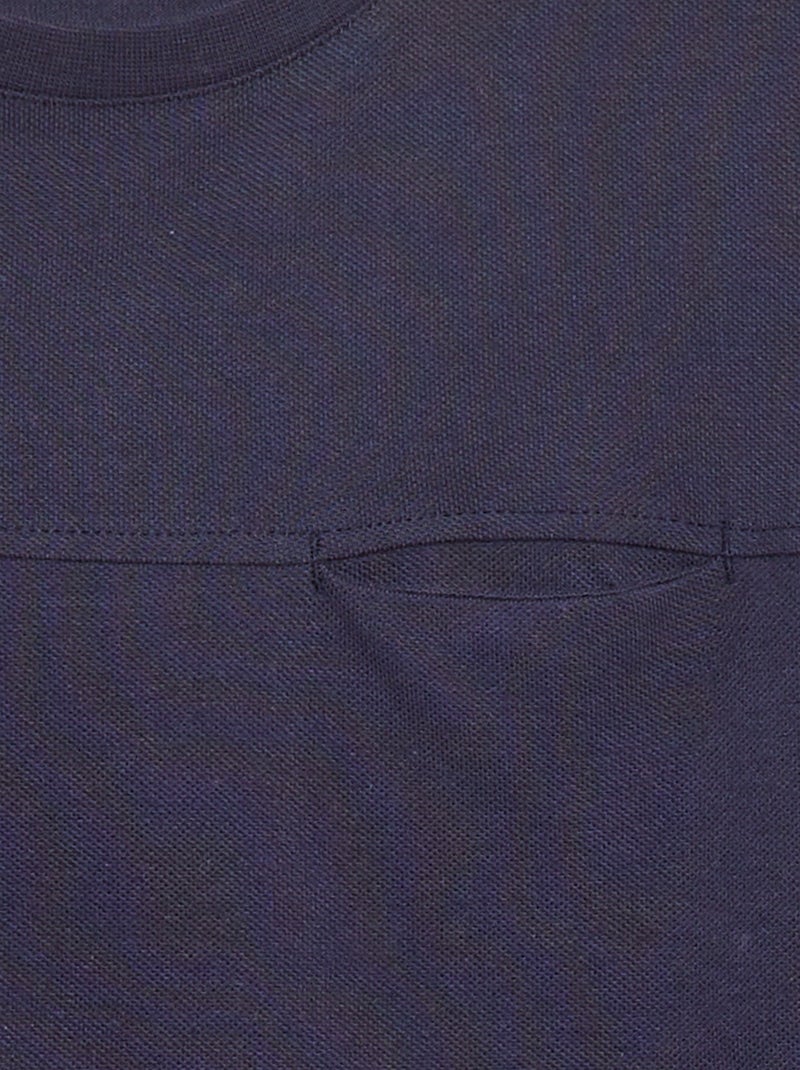 T-shirt en coton piqué BLEU - Kiabi