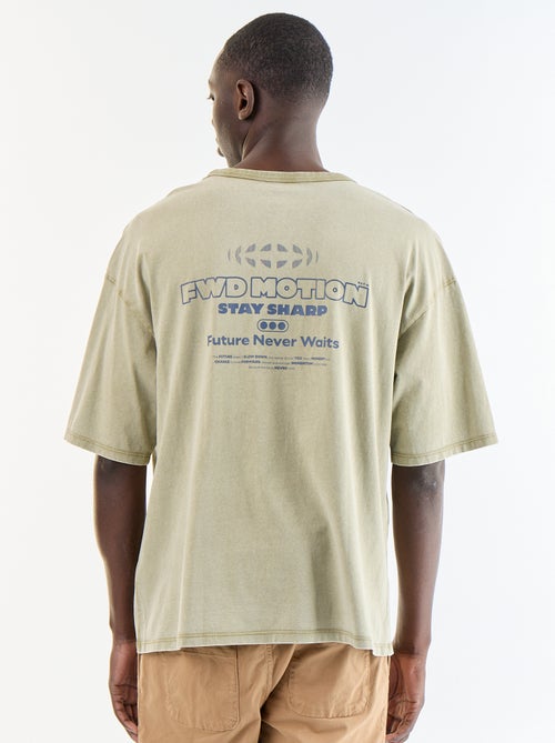 T-shirt en coton uni à col rond homme - Kiabi