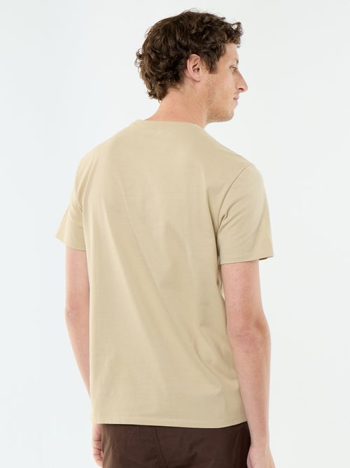 T-shirt en coton uni à col rond pour homme - Kiabi
