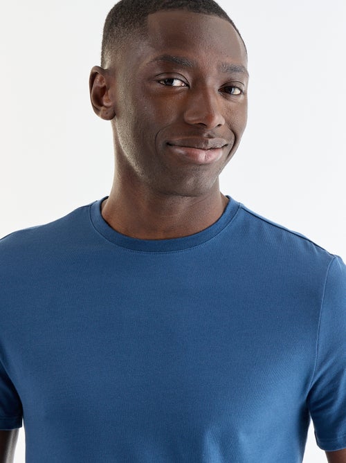 T-shirt en coton uni à col rond pour Homme - Kiabi