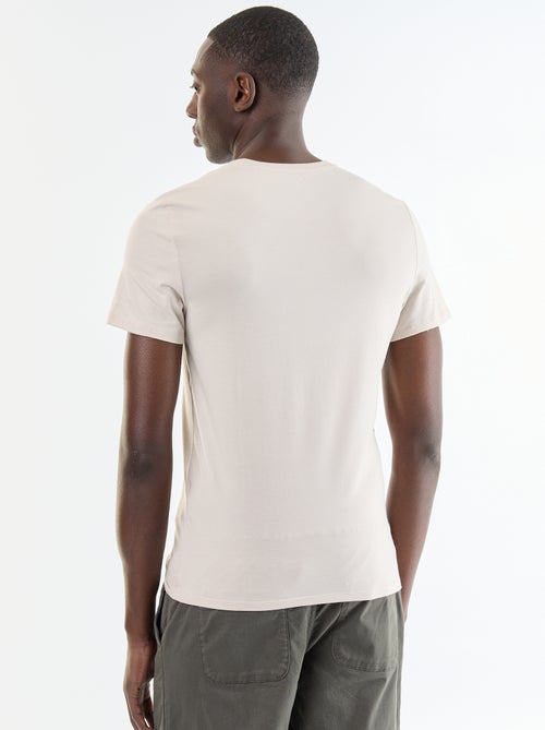 T-shirt en coton uni à col rond pour homme - Kiabi