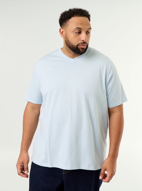 T-shirt en jersey à col en V - Kiabi