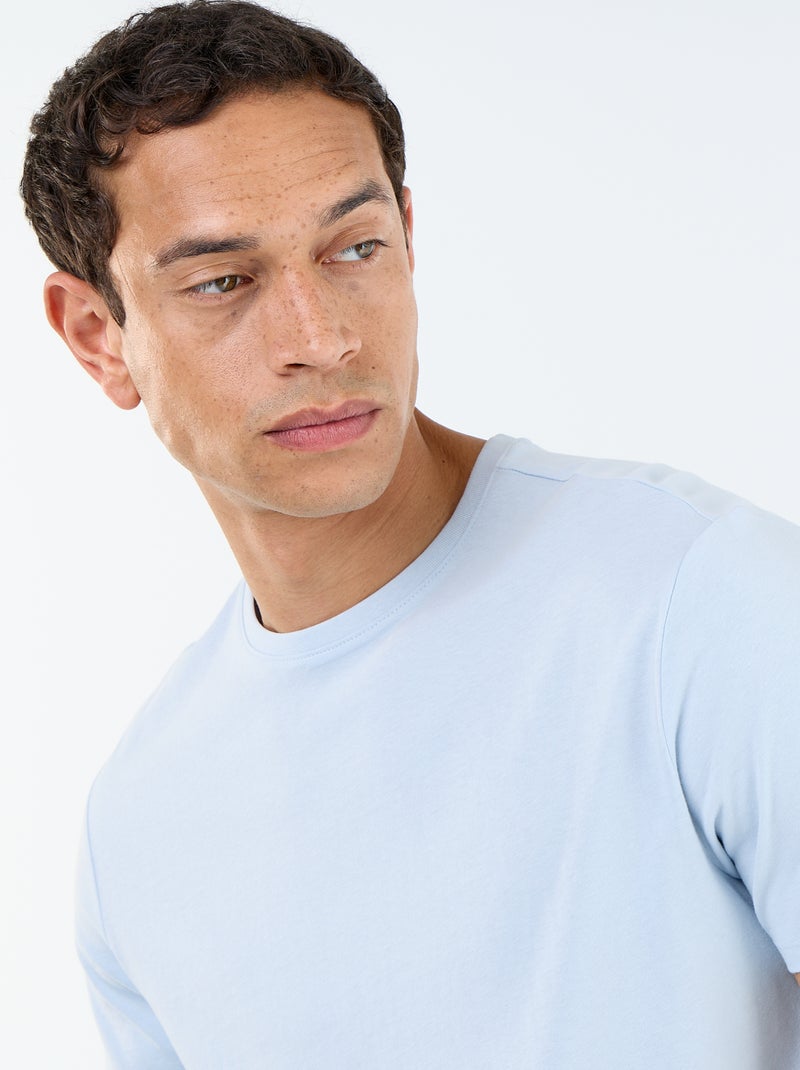 T-shirt en jersey à col rond pour homme Bleu - Kiabi