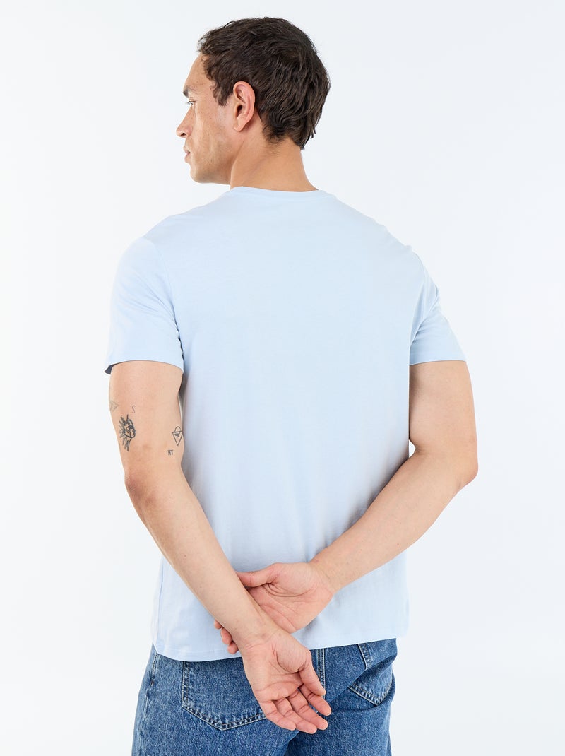 T-shirt en jersey à col rond pour homme Bleu - Kiabi