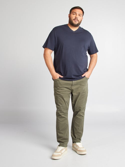 T-shirt en jersey à col V - Kiabi