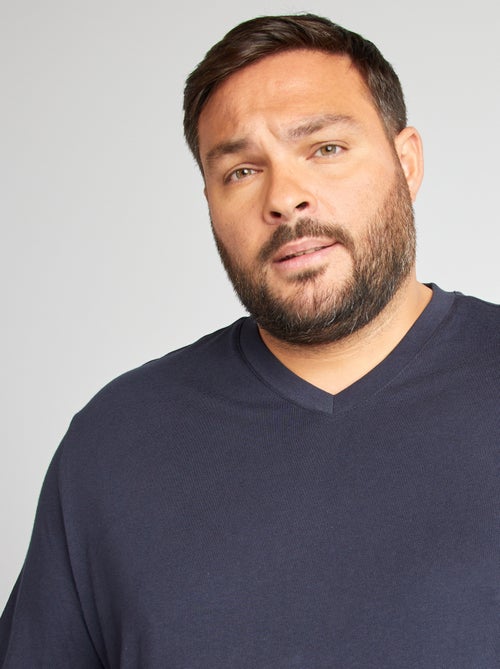 T-shirt en jersey à col V - Kiabi