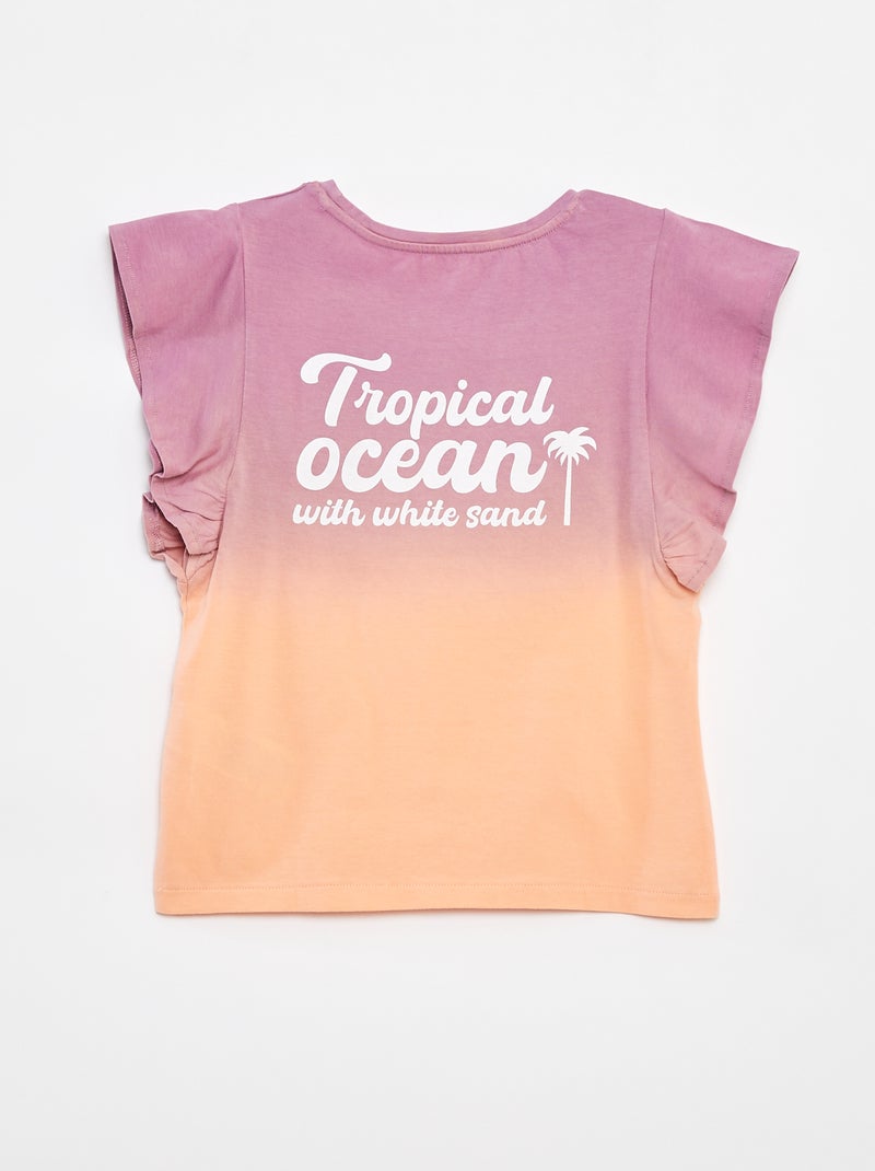 T-shirt en jersey à emmanchures volantées VIOLET - Kiabi