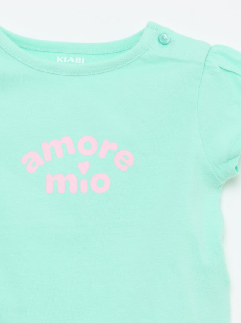 T-shirt en jersey à manches courtes Bleu - Kiabi