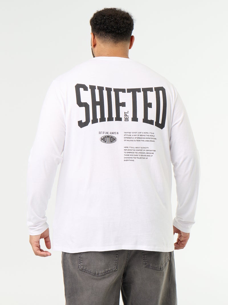 T-shirt en jersey à manches longues Blanc - Kiabi