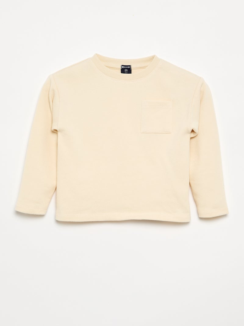 T-shirt en jersey à rayures Beige - Kiabi