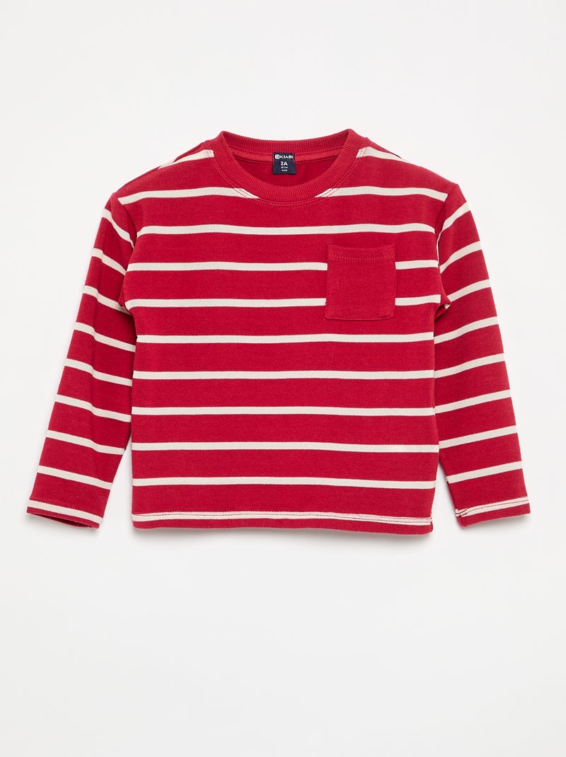 T-shirt en jersey à rayures Rouge - Kiabi