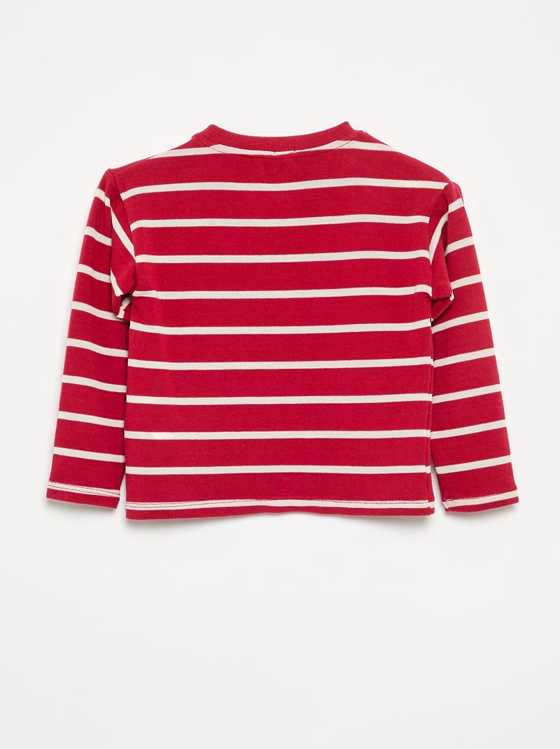 T-shirt en jersey à rayures Rouge - Kiabi
