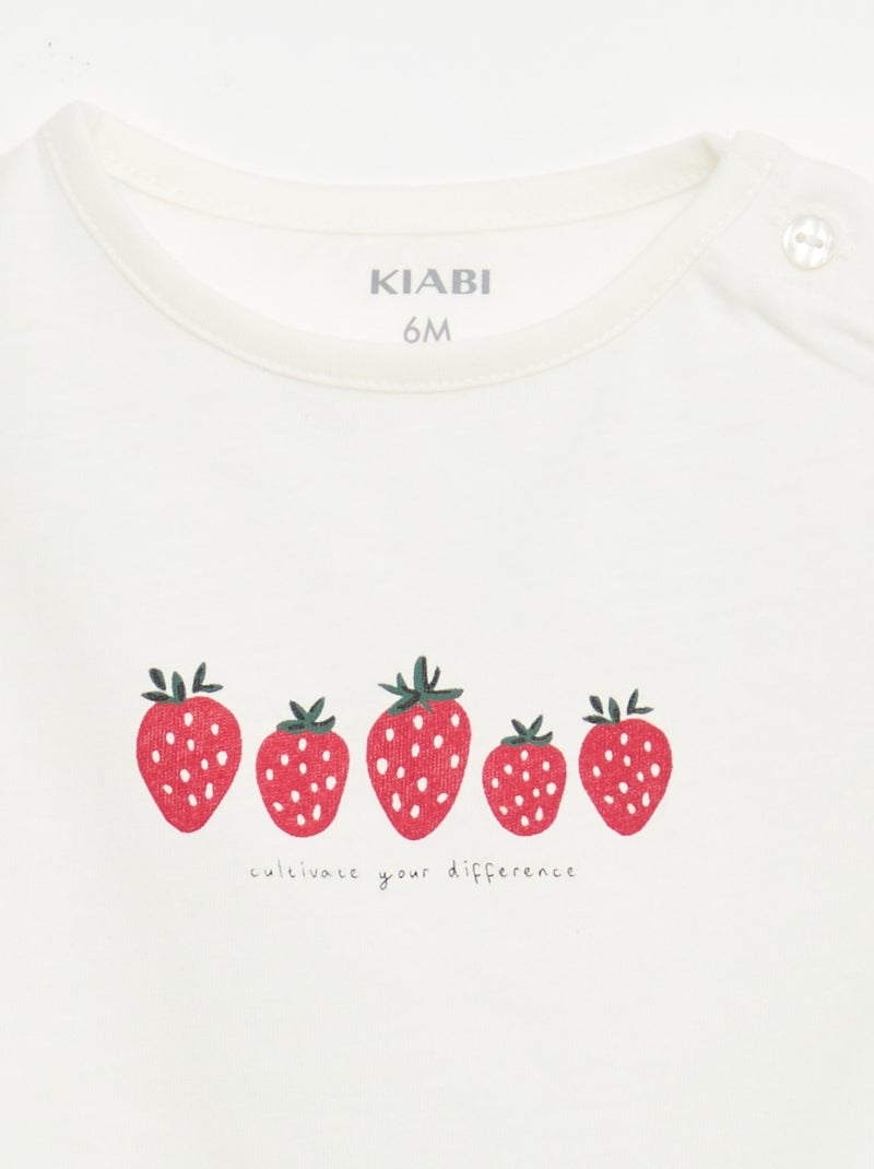 T-shirt en jersey avec manches courtes Blanc - Kiabi