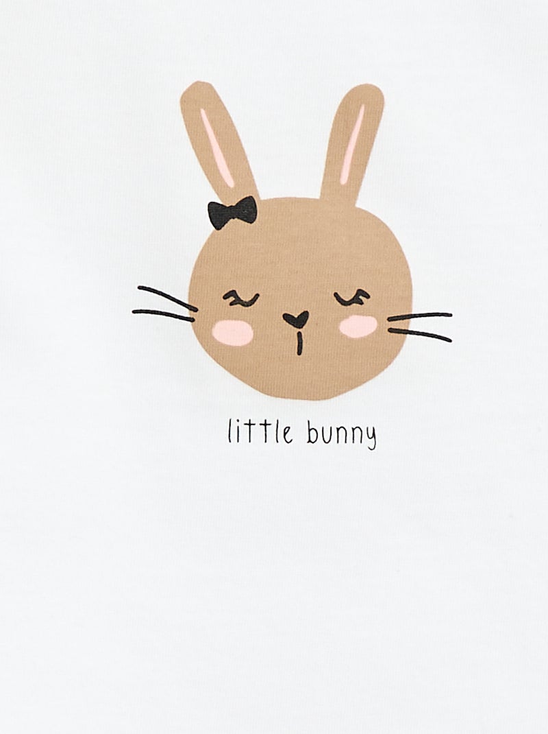 T-shirt en jersey avec manches courtes Blanc - Kiabi