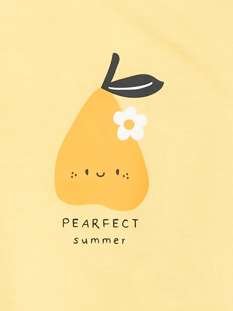 T-shirt en jersey avec manches courtes Jaune - Kiabi