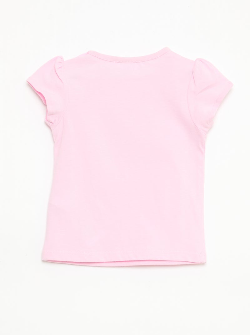 T-shirt en jersey avec manches courtes Rose - Kiabi