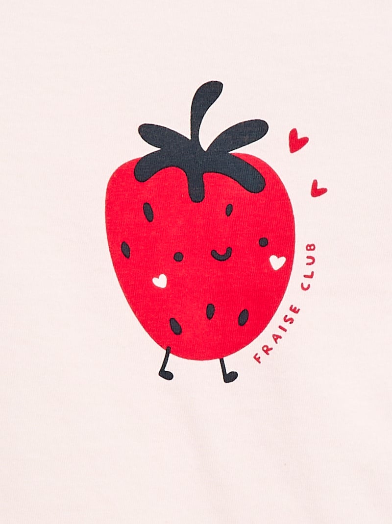 T-shirt en jersey avec manches courtes Rose - Kiabi