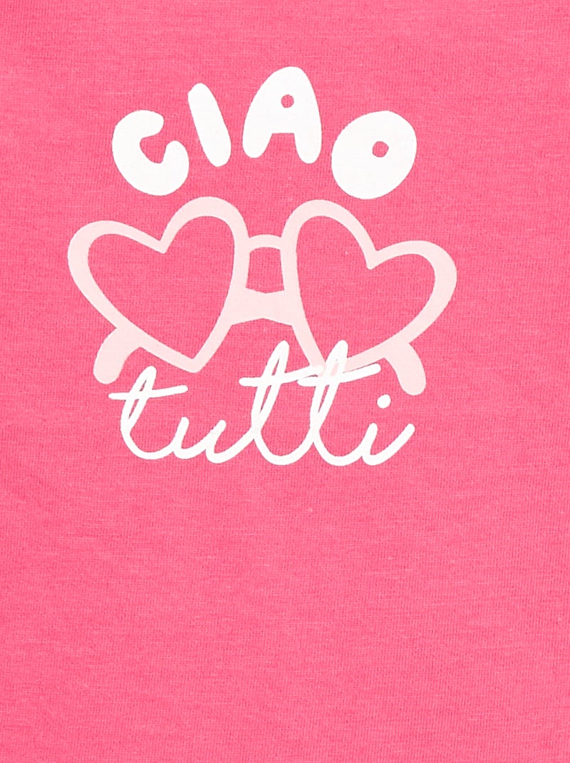 T-shirt en jersey avec manches courtes Rose - Kiabi