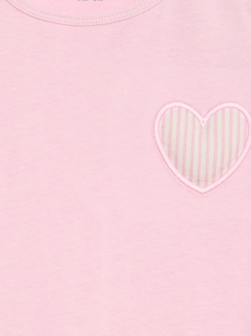 T-shirt en jersey de coton à patch cœur - Kiabi