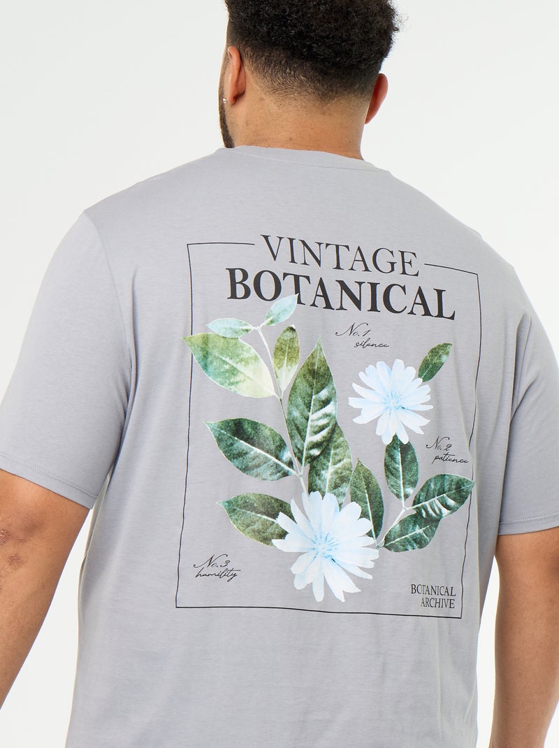 T-shirt en jersey imprimé à manches courtes Gris - Kiabi