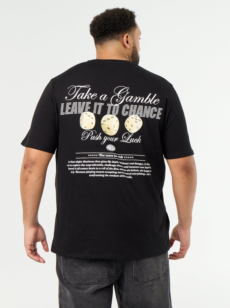 T-shirt en jersey imprimé à manches courtes Noir - Kiabi